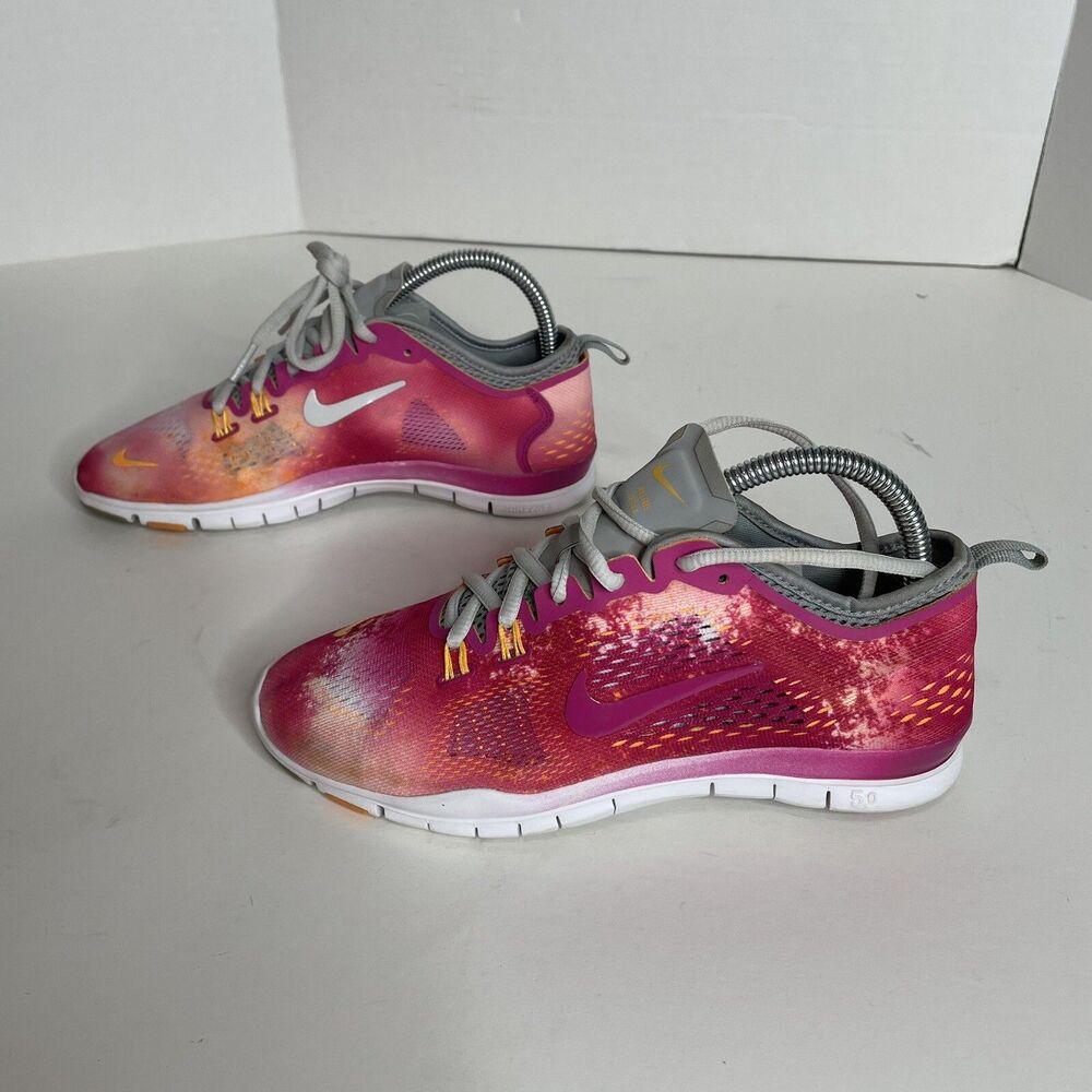 Nike Free 5.0 Tr Fit 4 PRT Womens Size 7 Hot Pink Training Shoes 629832-100 - Picture 6 of 11